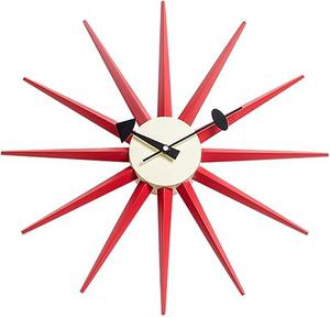 (Retai $199.00) Shisedeco Modern Sunbusrt Clock, Red Color