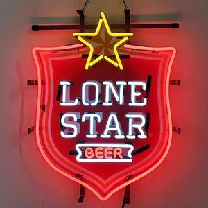 (Retail $132.99) Lone Star Neon Sign, Neon Beer Sign, Wall Décor Artwork 19x15&#34;