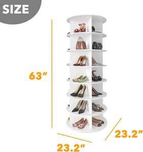 (Retail $189.98) Space Aid 7 Tier Rotating Shoe Rack Tower, White
