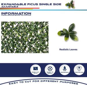 (Retail $56.98) Artificial Expandable Ficus Leaf, Privacy Fence Screen, Single Sided Leaves