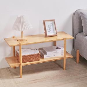 Neat Nest 2 Tier Narrow Side Table Bamboo Narrow Nightstand
