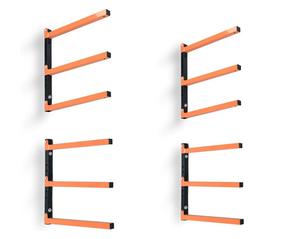 Pack of 4 Homydom Garage Shelving Wood Rack, Lumber Storage Organizer Wall Mount with 3 Levels