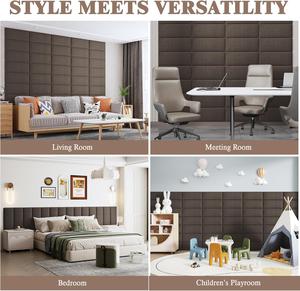 (Retail $89.99) Amoveo Wall Mounted Upholstered Headboard, Queen Size, 9 Panels, 9.84&#34;x23.62&#34;, Brown 