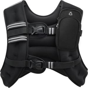 Open box - ZELUS Weighted Vest, 6lb/8lb/12lb/16lb/20lb/25lb/30lb Weight Vest with Reflective Stripe for Workout, Strength Training, Running, Fitness, Muscle Building, Weight Loss, Weightlifting