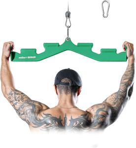 ($89.99) New - Lat Pull Down Bar with 6 Ergonomic Handles, Neutral Grip Lat Pulldown Attachments for Whole Back Training, Wide Grip Lat Pulldown Bars for Home Gym Cable