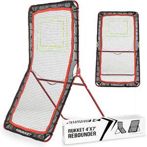 ($199.99) Open box - Rukket 4x7ft Lacrosse Rebounder for Backyard, Multiple Angle LAX Bounce Back Net, Practice Passing, Shooting, Fielding