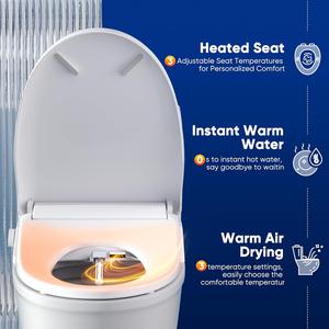 (Retail $299.99)FVZ Bidet Toilet Seat Elongated Smart Heated, White