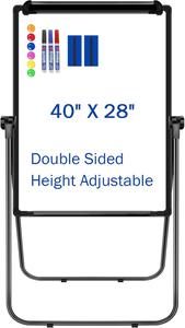 Stand White Board Magnetic, 40 x 28 Inches, Black