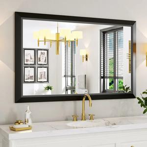  Black Bathroom Mirror, 48&#34;x30&#34;, Black