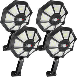 Pack Of 4 Solar  6500K 168 LED Lights Outdoor Waterproof