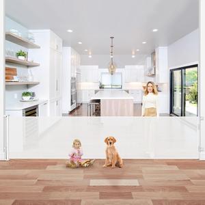 Bingguz  Wide Retractable Dog Gate, 42&#34; Tall X 60&#34;, White