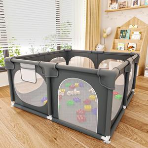 ($--) Open box - Baby Playpen, 50x50 Inch Playpen for Babies and Toddlers with Gate, Baby Playards with Soft Breathable Mesh &#38; Anti-Slip Base, Baby Play Pen for Indoor &#38; Outdoor Active Center Game Fence