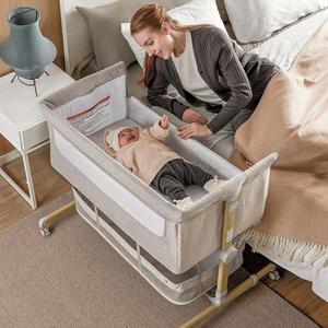 ($157.99) New - Baby Bassinet Bedside Sleeper, besrey Bedside Bassinet for Newborn Infant with Comfy Mattress, 9 Height Positions, Adjustable Bedside Crib with 360&#176; Swivel Wheels Bassinet for Baby with Storage Basket