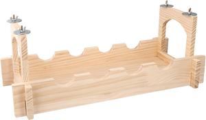 ($--) New - QWORK Wooden Suspension Bridge for Small Pets - Kiln-Dried Pine, Chew-Safe, Habitat Decor for Chinchillas, Squirrels, Hamsters, Sugar Gliders, Small Animals Habitat, Animal Wooden Bridge Platform