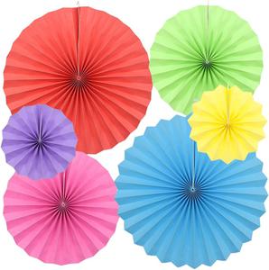 ($--) New - GOSHUN 6 Pieces Hanging Paper Fans Paper Fans Decoration for Wedding Retirement Graduation Birthday Party Engagement Bridal Party Hangings Decorations(UZS/Pure Colours)