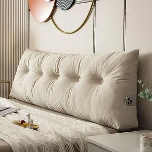 (3) Triangular Wedge Headboard Pillows with Side Pockets, Twin Size Headboard