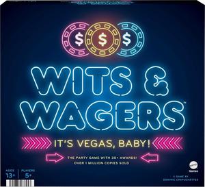 (3) Mattel Games Wits &#38; Wagers Board Game, Vegas Edition Party Game with Dry Erase Boards