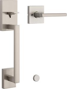 (Retail $108.00) Kwikset San Clemente Front Door Handle,  with Interior Reversible Handed Lever