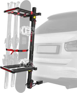 (Retail $289.00) Tyger Auto TG-RK1B707B Folding Hitch-Mounted Ski/Snowboard Rack Fits 2&#34; or 1.25&#34; Receiver 