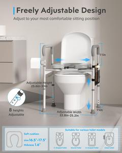 (Retail $69.99) Beloems Adjustable Commode Chair for Toilet, 400lb Capacity