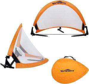 Win Sports Foldable Pop Up Soccer Goal Pro 2 Portable Soccer Nets with Carrying Case and Training Cones