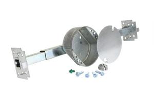 Commercial Electric 4 in. Round 1-1/2 in. Deep 15.3 cu. in. Metallic Ceiling Fan/Light Fixture Box and Brace Kit for New Work