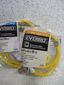 Mixed Everbiilt 5 ft. Thermal Excess Flow Valve Gas Dryer Connector Kit and 4 ft. Thermal Excess Flow Valve Gas Range Connector Kit