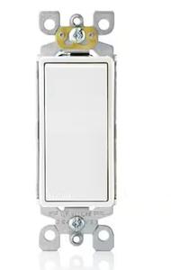 LEVITON 15 Amp 120/277 Volt Single Pole Antimicrobial Treated Decora Rocker Switch, White, 5-Pack