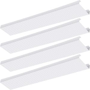 New - 4 Pcs 48 Inch Fluorescent Light Fixture Covers Replacement Wrap Around Light Cover 4ft Two Bulb Replacement Lens Transparent Square Lenses for 4ft LED Ceiling, Home Kitchen Room