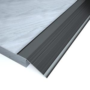 ($38.99) - Open box - NeatiEase Threshold Ramps for Doorways, 48&#34; Metal Floor Transition Strip Replacement, Aluminum Floor Reducer Molding for Carpet/Entry Door/Tile/Threshold/Wheelchair (Black)