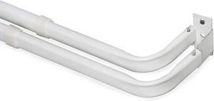 ($39.99) - Open box - Yafa Home Fashion Durable Double Standard White Adjustable Curtain Rod Hardware Included (White, 66&#34; - 120&#34; [Set of 2])