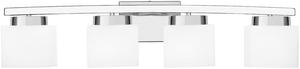 ($99.99) - New - 4-Light Modern Chrome Vanity Light Fixture with White Glass Shade for Bathroom Over Mirror, 31.5 Inches