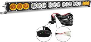 ($109.99) - New - Willpower 32 inch LED Light Bar Single Row White Amber Dual Color 180W Off Road Light Bar Spot Flood Combo LED Work Light Truck UTV 4x4 Cars SUVs ATVs Boats Fog Driving Light with Wiring Harness kit