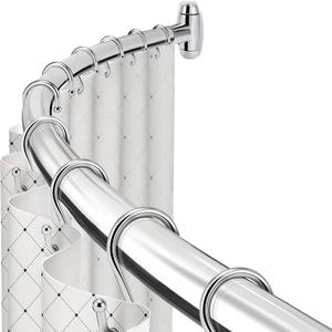 ($36.99) - New - Curved Shower Curtain Rod, TOPROD Round Shower Curtain Rod 48 to 72 Inches Adjustable, Rounded Bowed Stainless Steel Shower Rods for Bathroom, Bathtub, More Shower Space, Chrome, Need to Drill