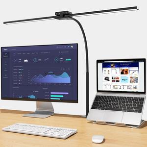 ($49.99) - New - EppieBasic Desk Lamp,24W Led Desk Lamps with Clamp,Double Head Desk Light for Home Office, Architect Desktop Lamp Eye Care Workbench Office Table Light for Monitor Studio Reading