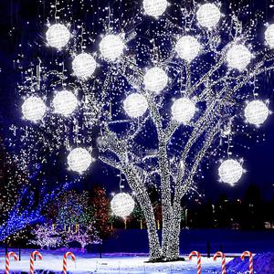 ($39.99) - New - Outdoor Balls Lights Hanging Tree Garden Lights - 4 Pack 7.87&#34; Sphere Lights with Plug in Globe Lights for Trees Party Wedding Yard Garden Porch Patio Decoration(Cool White)