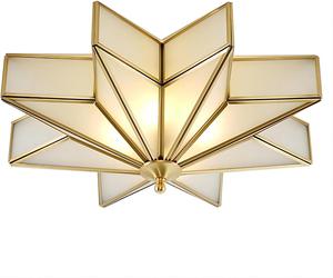 ($129.99) - New - 19.5 Inch Star Ceiling Light, Modern Bedroom Copper Ceiling Lamp, 4 Lights Close to Ceiling Light Fixtures, Metal and Glass Flush Mount Ceiling Light Fixture for Living Room, Kitchen, Hallway