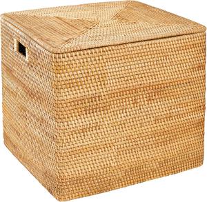 ($99.88) - New - Rattan Basket With Lid,Large Storage Basket Lidded,Rattan Box For Shelf (12.6&#34; L&#215;12.6&#34;W&#215;12.6&#34;H)