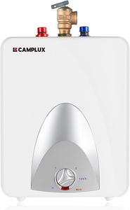 ($179.99) - New - CAMPLUX Electric Mini Tank Water Heater 2.5 Gallons (ME25), Eliminate Time for Hot Water - Shelf, Wall or Floor Mounted