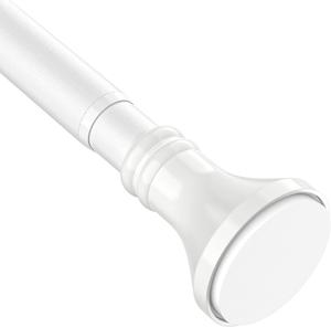 ($36.99) - New - Umimile Tension Curtain Rod 44 to 78 Inches, 1.26 Inches Adjustable Spring Tension Curtain Rod, No Drill, Anti-Rust Non-Slip, White Tension Rod for Bathroom, Closet, Window, Room Divider, Outdoor