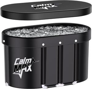 ($109.99) - Open box - CalmMax Oval Ice Bath Tub with Cover for Athletes XL Portable Cold Plunge Tub - 130 Gal Capacity for Cold Water Therapy Ice Baths at Home Outdoor Gym