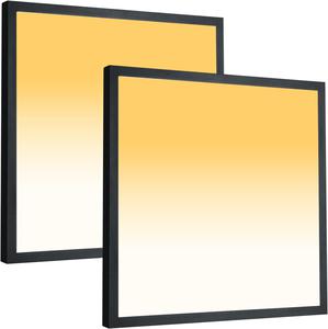 ($179.99) - New - 2x2 FT LED Flush Mount Panel Light 5000K 4000K 3000K Selectable &#38; Dimmable, Black Square Surface Mount led Ceiling Light, 40W, 4400LM, 100-277V, ETL Listed, 2 Pack