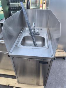 Commercial Stainless Steel Hand Sink with Faucet, Royston Cabinet and Side-Splash 