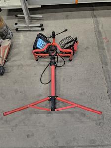 Red 2-Light 100-Watt Work Light with Stand 