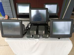 (5) Radiant Touch Screen Point of sale Terminals - Model P1515-0008-BA, Cash Boxes, (2) Powervar 65 Amp Power Conditioners - Model ABC065