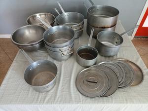 Group of Assorted Commercial Pots and Pans with Lids &#38; Mixing Bowls