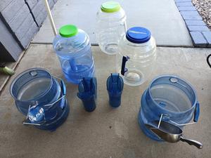 (2) Plastic Ice Buckets - 5 gallon &#38; (3) Plastic Barrel 5-Gallon and More