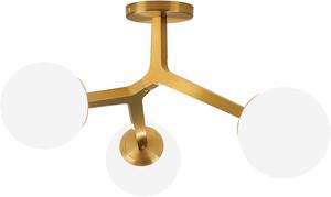 (Retail $109.99) 3-Light Modern Gold Sputnik Chandelier with Globe Milky Frosted Glass