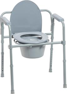 Drive Medical 11148-1 Folding Steel Bedside Commode Chair