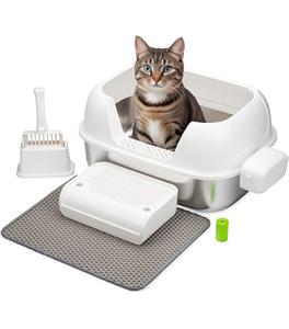 (Retail $69.00) Stainless Steel Cat Litter Box with Lid